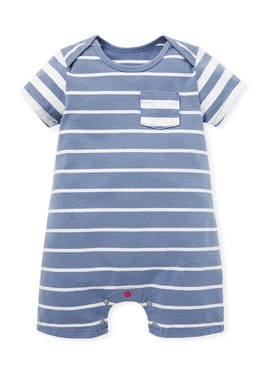 BABY 棉質條紋拼接連身包屁衣