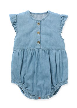 BABY 荷葉邊澎澎包屁衣 - 藍色