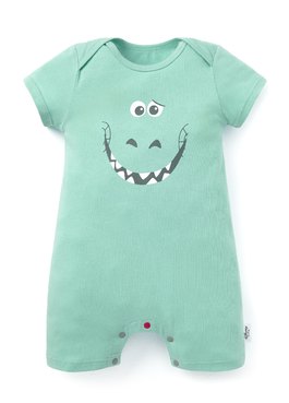 BABY迪士尼Q彈連身包屁衣-抱抱龍 - 淺綠