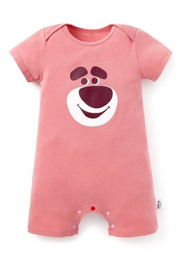 BABY迪士尼Q彈連身包屁衣-熊抱哥 - 深粉
