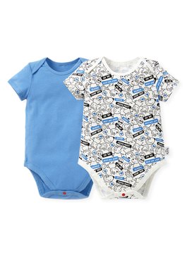 BABY Q彈棉質包屁衣(2入)-標籤佩佩豬