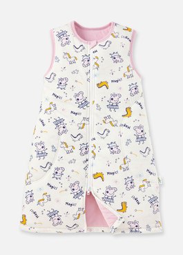 抗菌防踢被厚款3Y以上拉鍊款(獨角獸佩佩豬) - 粉色