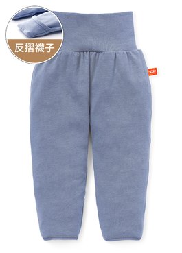新生兒Q彈棉質護肚褲(10分)-素色 - 灰藍