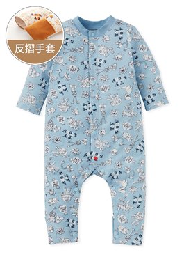 新生兒長袖連身衣-玩具總動員 - 天藍