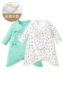 新生兒Q彈棉質蝴蝶衣(2入)-線稿佩佩豬