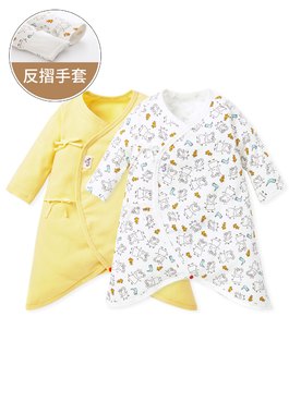 新生兒Q彈棉質蝴蝶衣(2入)-線稿佩佩豬
