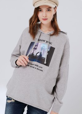 迪士尼公主連帽孕哺罩衫 - 淺灰