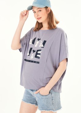 迪士尼色塊米妮孕哺罩衫 - 淺紫