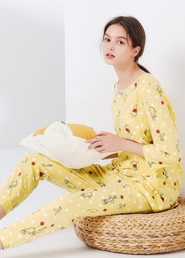迪士尼維尼孕哺居家服組 - 黃色