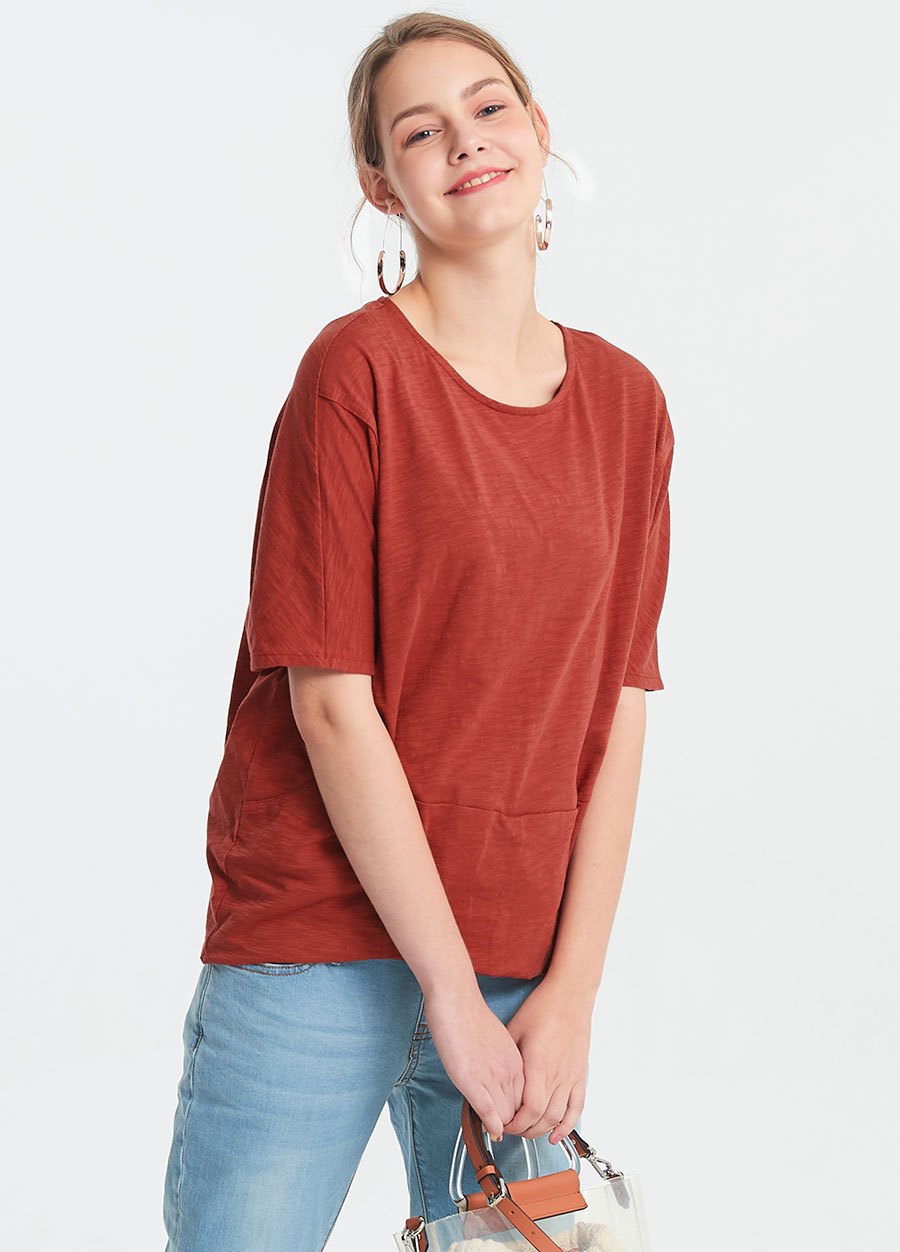 下襬抓褶孕哺罩衫