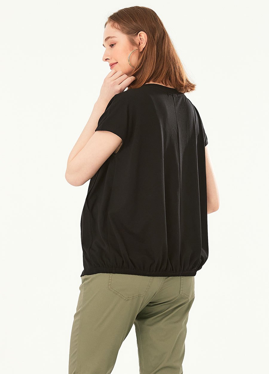 小蓋袖垂墜寬鬆孕哺上衣