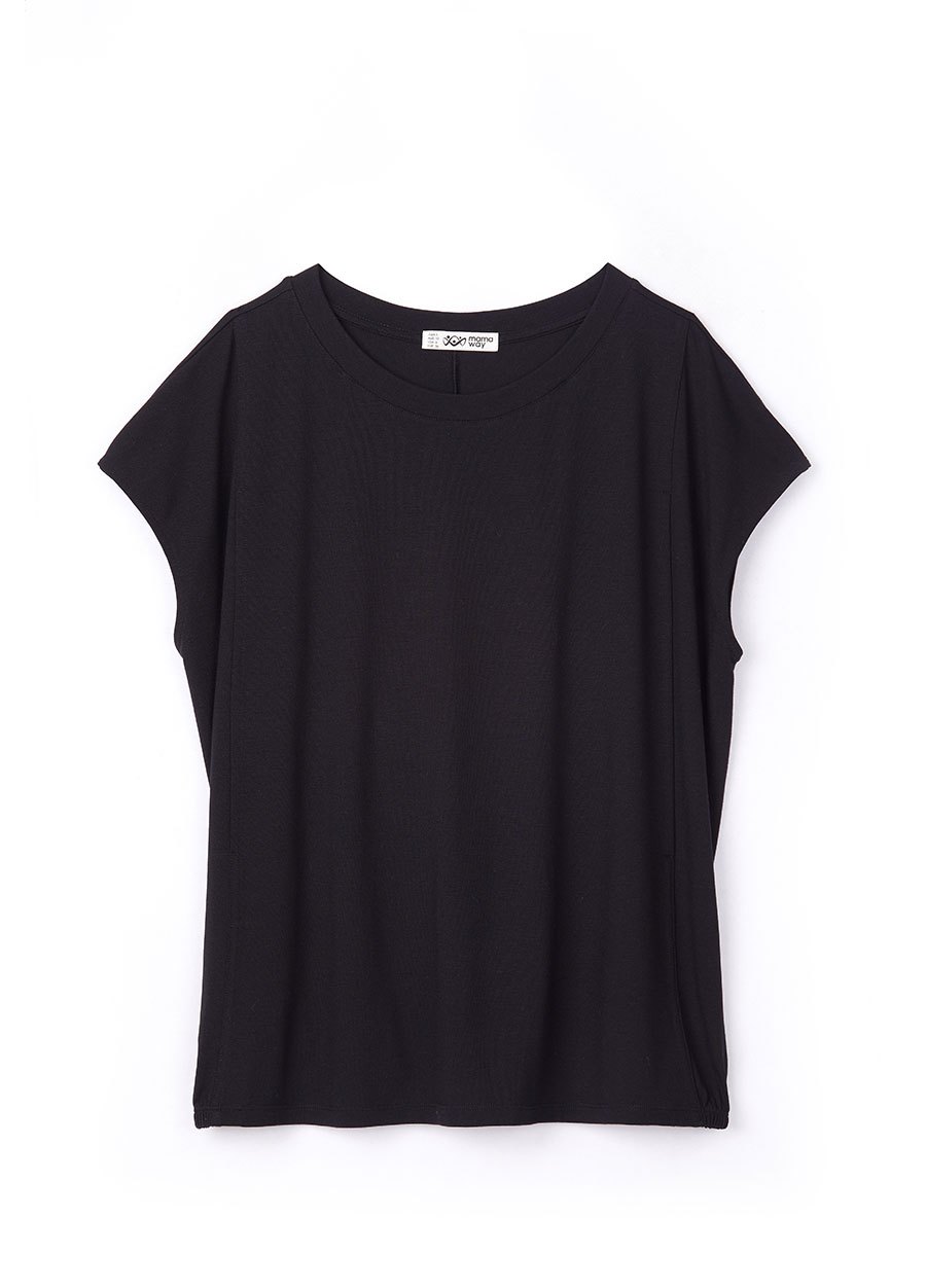 小蓋袖垂墜寬鬆孕哺上衣