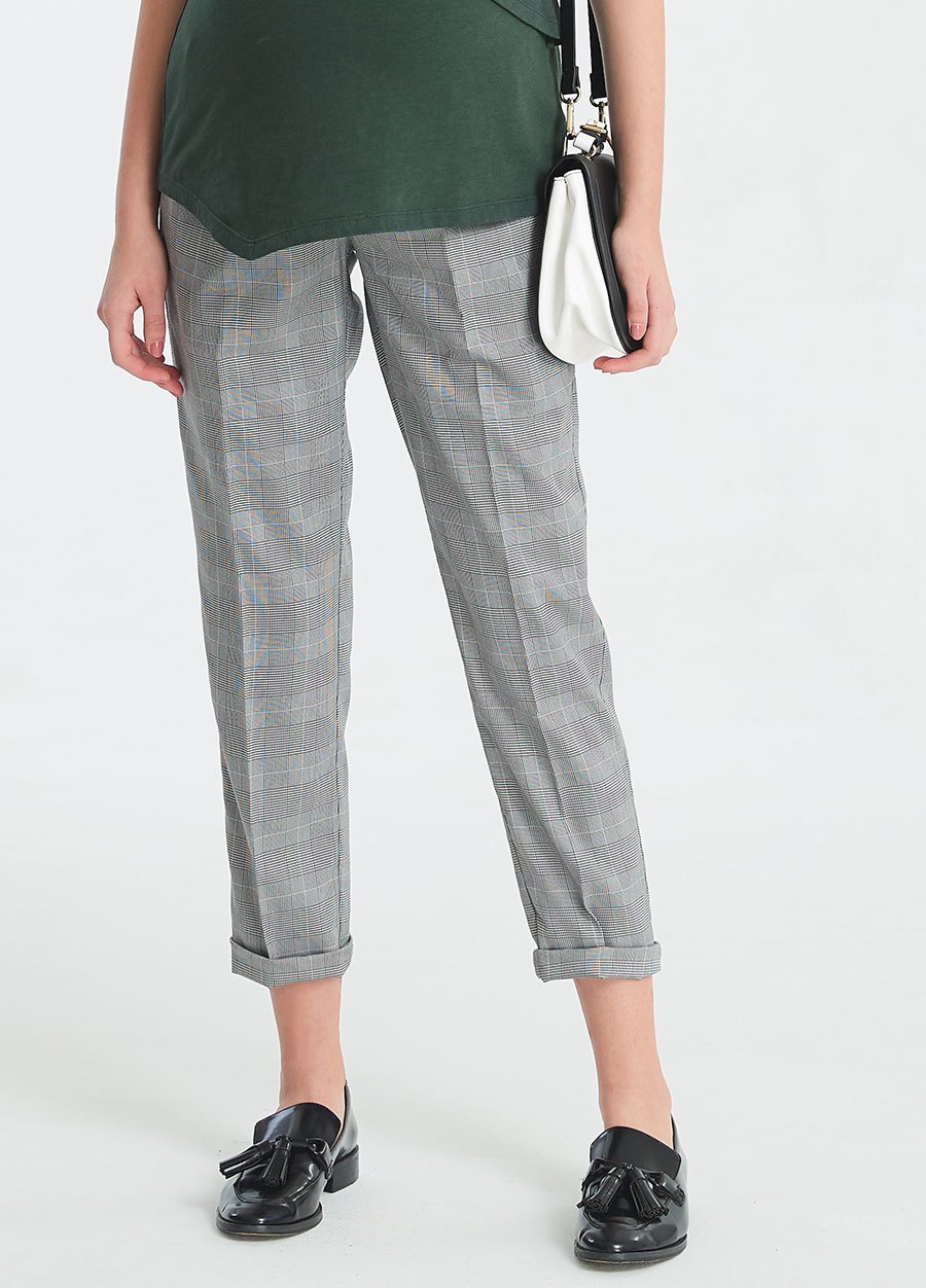 顯瘦反摺上班孕婦褲