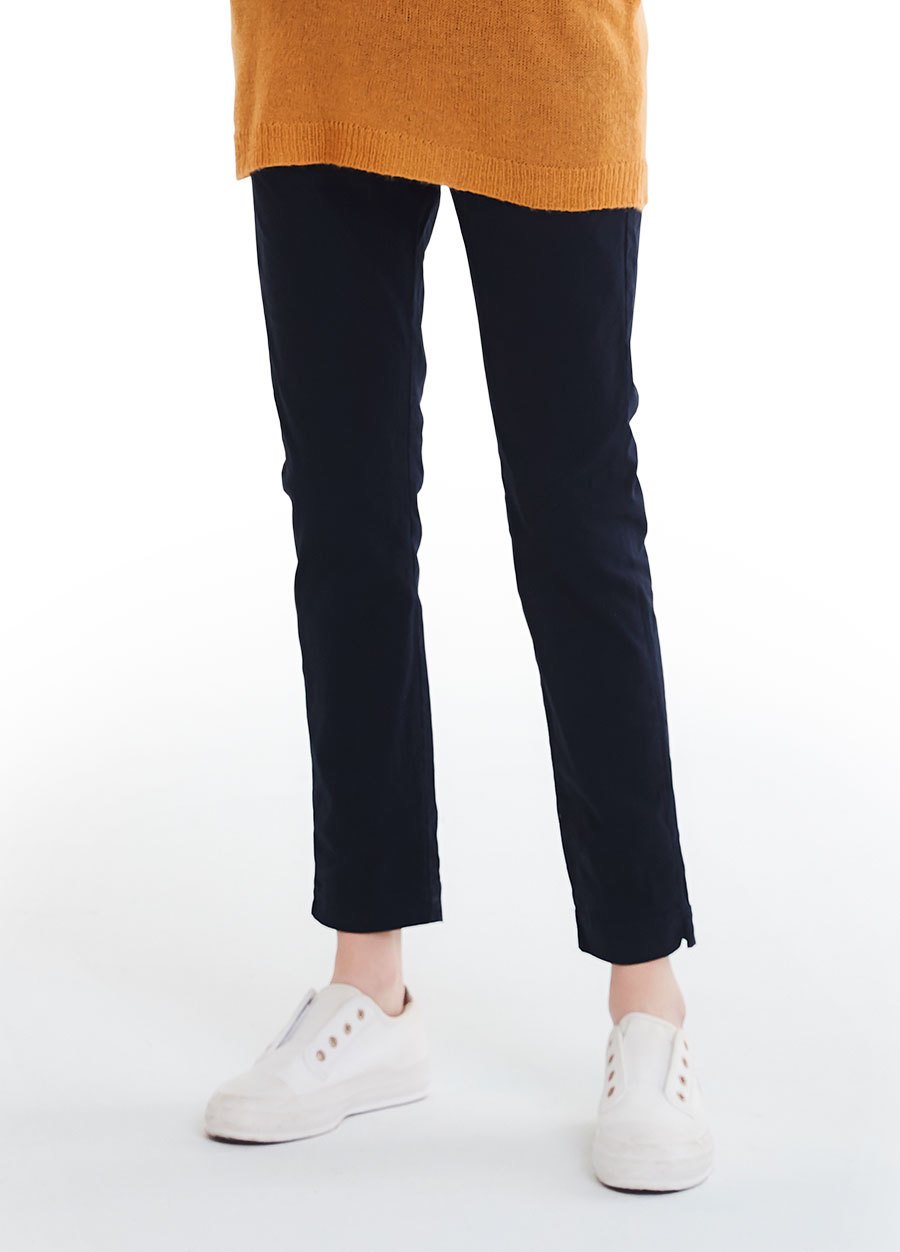 修身開叉孕婦褲