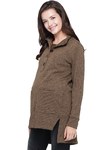 下擺開岔毛衣造型孕婦裝.哺乳衣