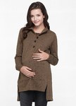 下擺開岔毛衣造型孕婦裝.哺乳衣