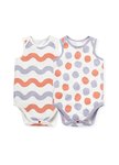 BABY Q彈棉質無袖包屁衣(2入)-點點/水波紋
