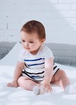 BABY色條拼接包屁洋裝