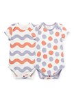 BABY Q彈棉質包屁衣(2入)-點點/水波紋