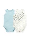 BABY Q彈棉質無袖包屁衣(2入)-星星