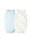 BABY Q彈棉質無袖包屁衣(2入)-彩虹