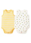 BABY Q彈棉質無袖包屁衣(2入)-蛋黃