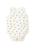 BABY Q彈棉質無袖包屁衣(2入)-蛋黃