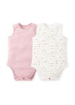 BABY Q彈棉質無袖包屁衣(2入)-幾何三角