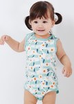 BABY Q彈棉質無袖包屁衣(2入)-狗狗