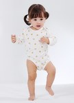 BABY Q彈棉質長袖包屁衣(2入)-蛋黃