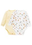 BABY Q彈棉質長袖包屁衣(2入)-森林維尼