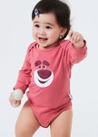 BABY迪士尼Q彈棉質長袖包屁衣-熊抱哥