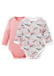 BABY Q彈棉質長袖包屁衣(2入)-標籤佩佩豬