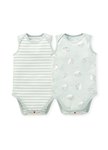 BABY Q彈棉質無袖包屁衣(2入)-刺蝟寶寶