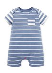BABY 棉質條紋拼接連身包屁衣