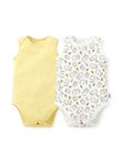 BABY Q彈棉質無袖包屁衣(2入)-線稿佩佩豬