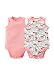 BABY Q彈棉質無袖包屁衣(2入)-標籤佩佩豬