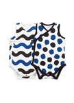 BABY Q彈棉質無袖包屁衣(2入)-點點/水波紋