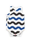BABY Q彈棉質無袖包屁衣(2入)-點點/水波紋