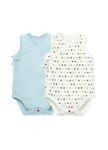 BABY Q彈棉質無袖包屁衣(2入)-星星