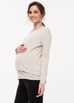 薄暖斜下擺真兩件孕哺上衣(哺乳背心+上衣)