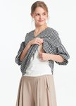 格紋孕哺平織衫2件組(哺乳背心+外罩衫)