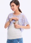 花苞袖哺乳平織衫(2件式)