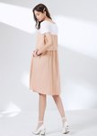 假兩件造型拼接孕哺洋裝