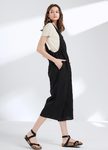 棉麻吊帶孕婦寬褲