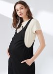 棉麻吊帶孕婦寬褲