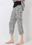 格紋櫻桃荷葉孕哺居家服組(洋裝+長褲)