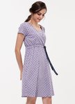 素雅印點綁帶孕哺居家洋裝