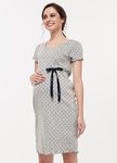 素雅印點綁帶孕哺居家洋裝