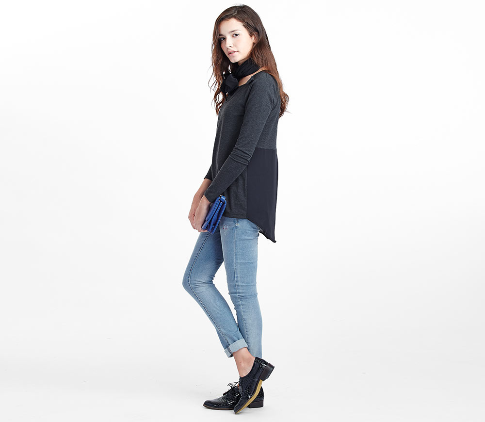 拼接雪舫真圍巾孕婦裝.哺乳衣 拼接雪舫真圍巾孕婦裝.哺乳衣